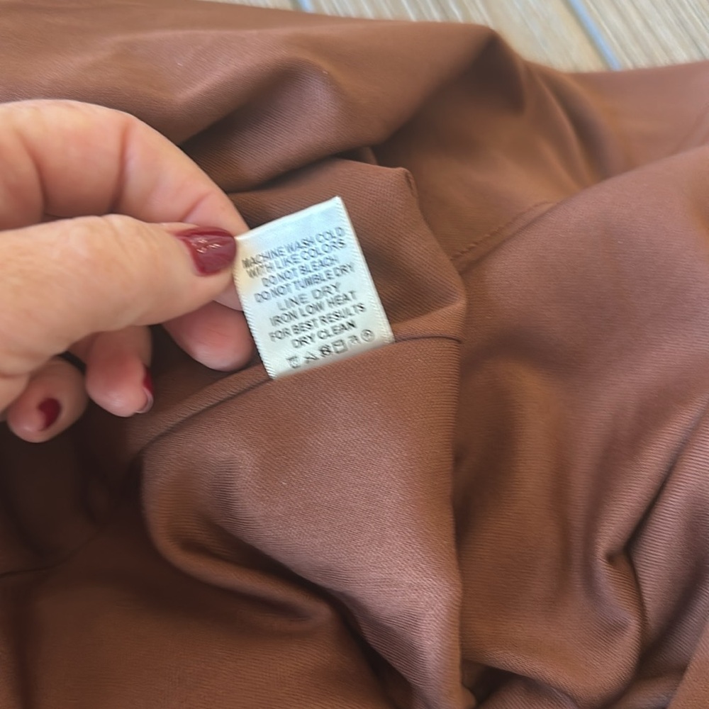 Very J Rust Brown Polka Dot Ruffled Maxi Skirt - Picture 11 of 11